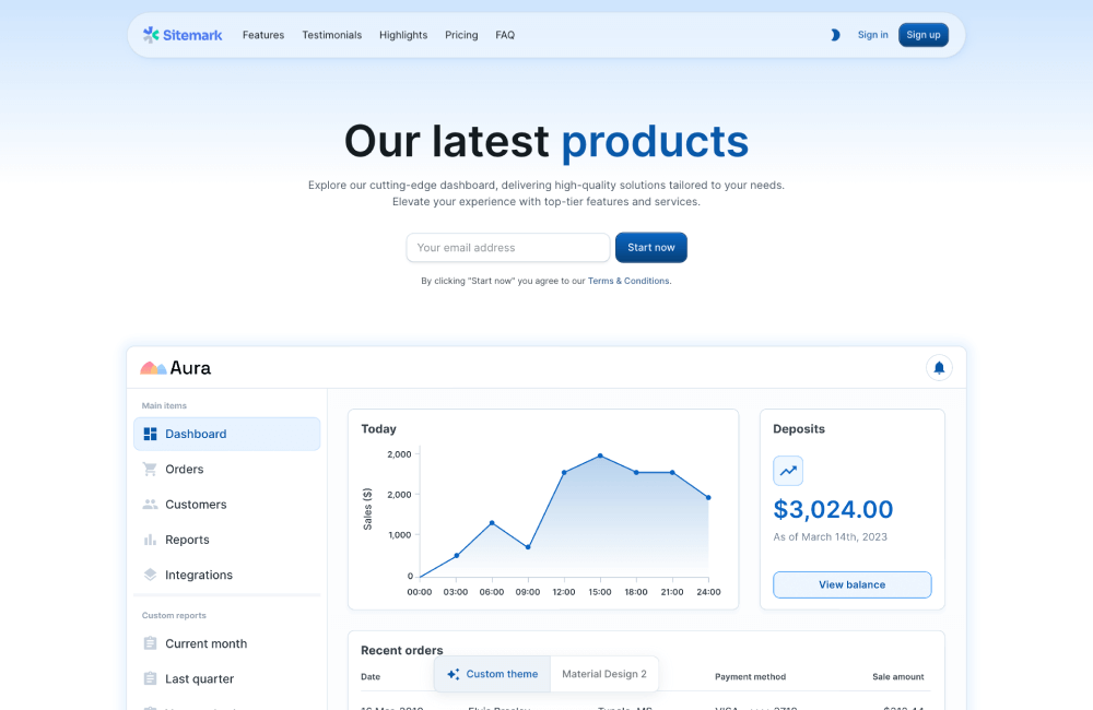 Landing page